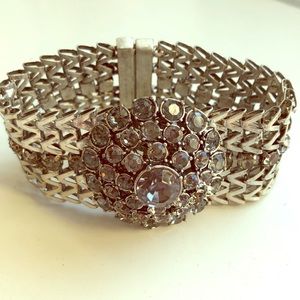 Anthropologie Bracelet / Silver / Rhinestones